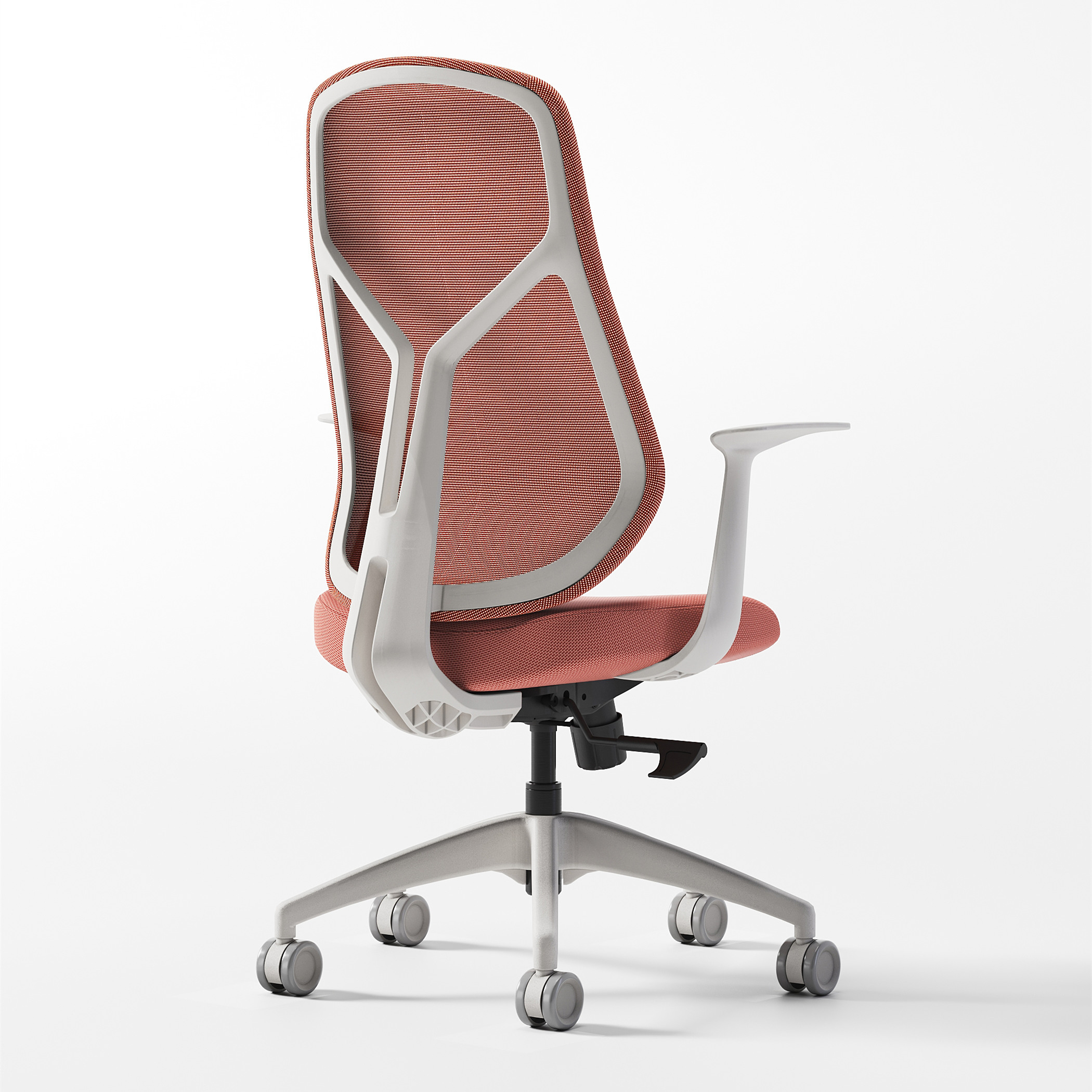 ZUOWE MidBack Red Fabric Ergonomic Chair for Office